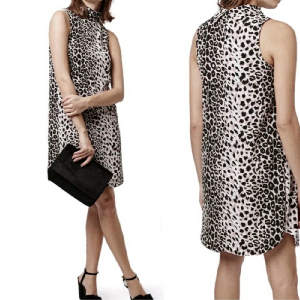 TOPSHOP Black and White Asymmetrical Mini Dress